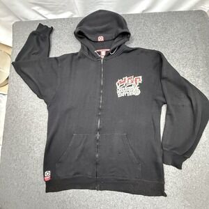 UGP UnderGround Products Zip Hoodie Large Black Graphic Streetwear Skate